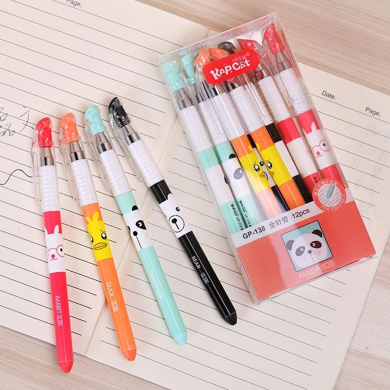 12Pcs/Set 0.38mm Cartoon Bear Black Blue Ink Gel Pen Signature Erasable Pen Escolar Papelaria School Office Supplies Pens
12Pcs/Set 0.38mm Cartoon Bear Black Blue Ink Gel Pen Signature Erasable Pen Escolar Papelaria School Office Supplies Pens