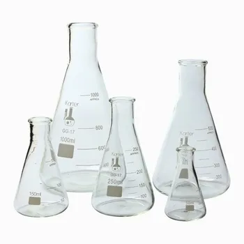 Send From US Laboratory Glass Erlenmeyer Flask Conical Flask 3.3 Borosilicate glass Set of 3 - 50, 150 & 250ml 
Send From US Laboratory Glass Erlenmeyer Flask Conical Flask 3.3 Borosilicate glass Set of 3 - 50, 150 & 250ml