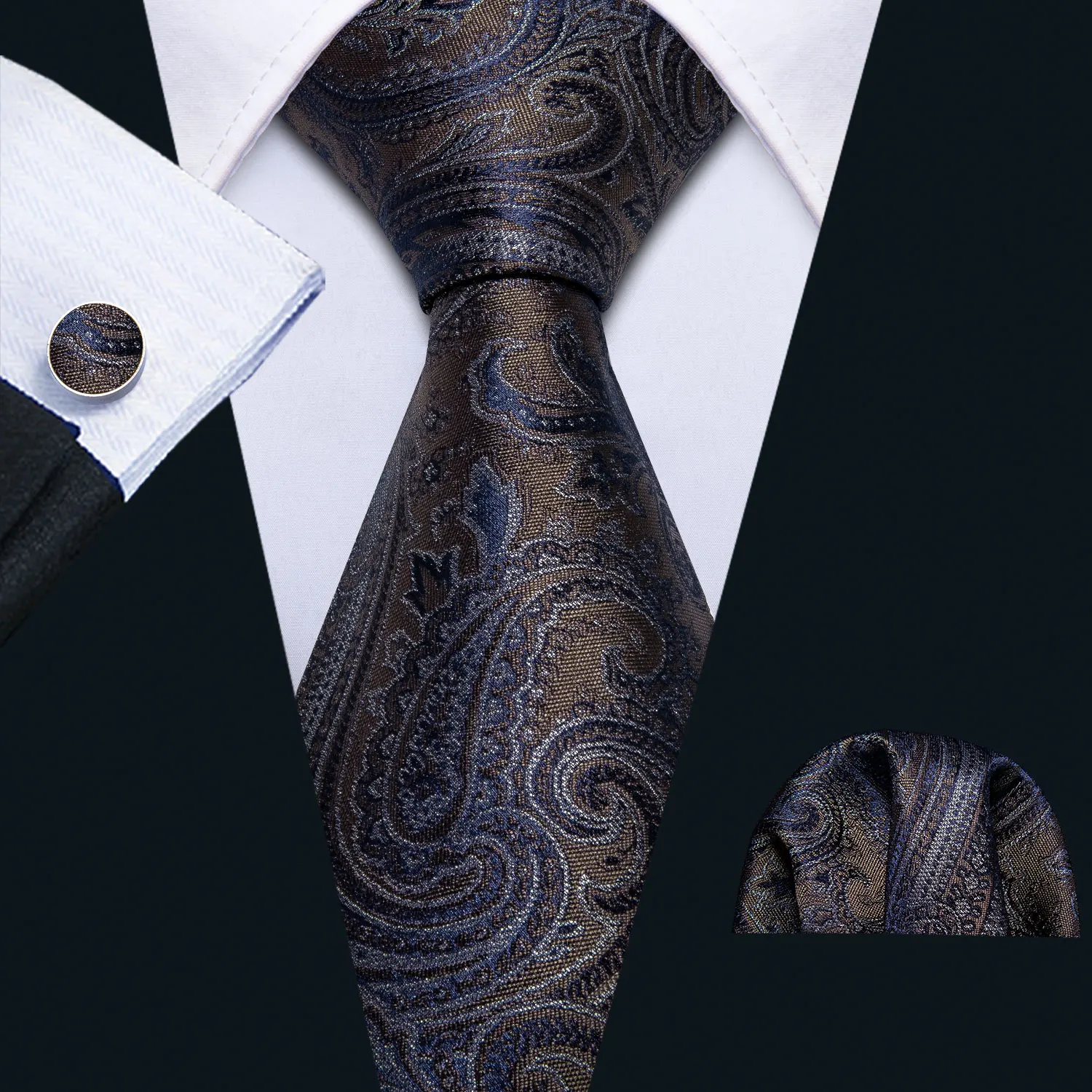 Men Ties Handkerchief Cufflinks Silk Floral Necktie Paisley Gray Tie Wedding 8cm Neck Tie Set Gift for Men Barry.Wang N-5163
Men Ties Handkerchief Cufflinks Silk Floral Necktie Paisley Gray Tie Wedding 8cm Neck Tie Set Gift for Men Barry.Wang N-5163