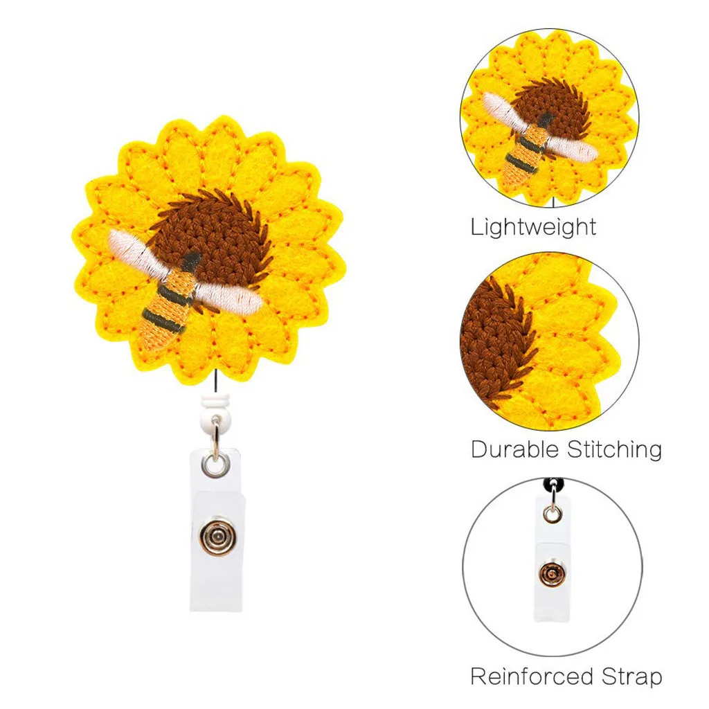 Sunflower Badge Reel Clip Holder Accurate Stitching Strap Telescopic Retracting Clip Students ID Card Clip Badge Holder #jink
Sunflower Badge Reel Clip Holder Accurate Stitching Strap Telescopic Retracting Clip Students ID Card Clip Badge Holder #jink