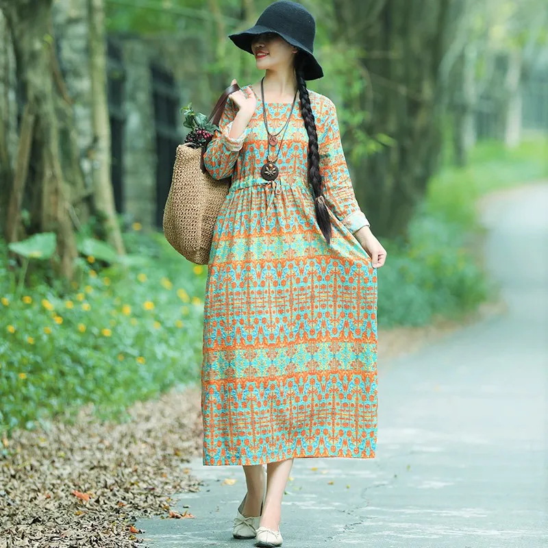 Uego New Arrival Spring Dress Soft Cotton Linen Fashion Printing Floral Loose Women Casual Dress Long Sleeve Lady Spring Dress
Uego New Arrival Spring Dress Soft Cotton Linen Fashion Printing Floral Loose Women Casual Dress Long Sleeve Lady Spring Dress