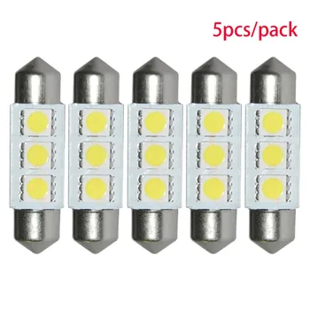 5Pcs 36mm 3 SMD 5050 LED Bulb Cold White Festoon Interior Dome Auto LED Car Lamp Parking Light 12V #266633
5Pcs 36mm 3 SMD 5050 LED Bulb Cold White Festoon Interior Dome Auto LED Car Lamp Parking Light 12V #266633
