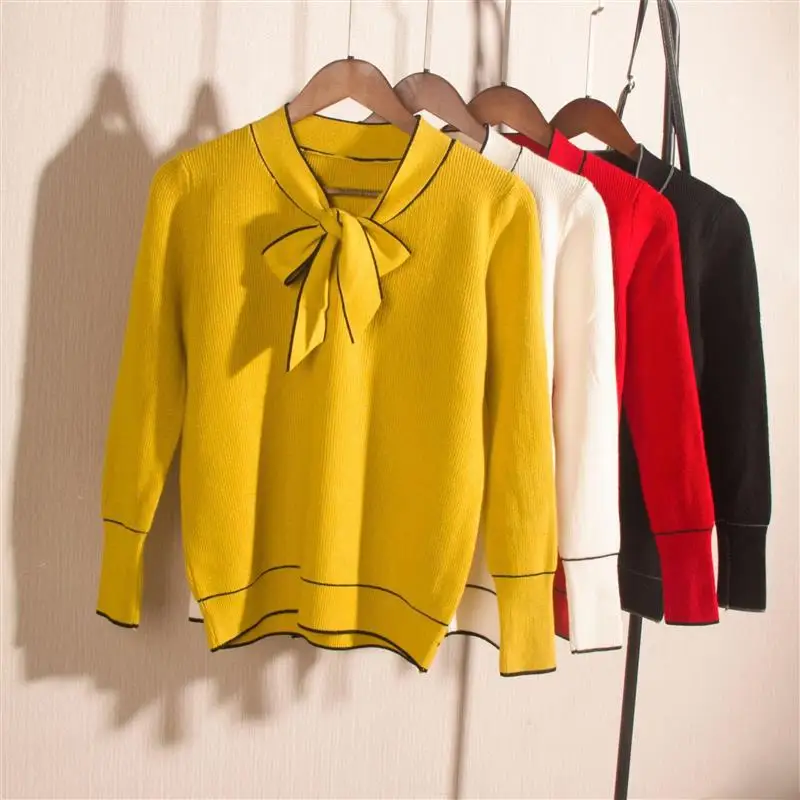 vintage long sleeve pullover tops knitted sweaters with bow for women white black red yellow beige sweaters jumper knit jacket
vintage long sleeve pullover tops knitted sweaters with bow for women white black red yellow beige sweaters jumper knit jacket