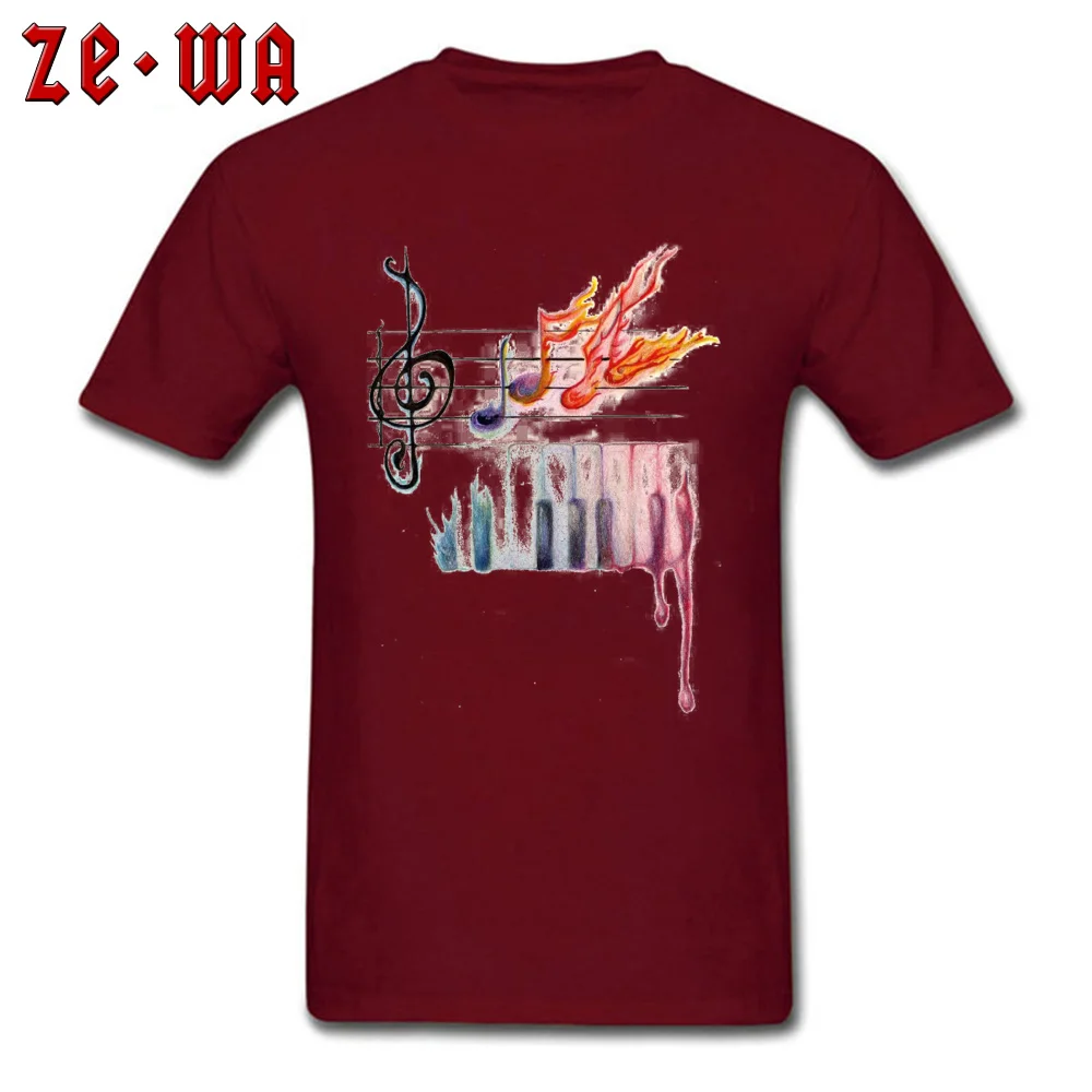 Men Designer Tops T Shirt Crewneck Father Day 100% Cotton Tshirts Funny Short Sleeve art music drawing musical note Tops T Shirt art music drawing musical note maroon