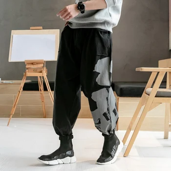 Male Joggers Sweatpants Plus Size Trousers Men Chinese Style Print Cotton Linen Casual Harem Pants
Male Joggers Sweatpants Plus Size Trousers Men Chinese Style Print Cotton Linen Casual Harem Pants