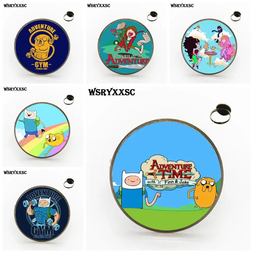EJ Glaze For Unisex Luxury Brand Jewelry With Glass Cabochon Bronze/Silver/Golden Rings Adventure Time Logo
EJ Glaze For Unisex Luxury Brand Jewelry With Glass Cabochon Bronze/Silver/Golden Rings Adventure Time Logo