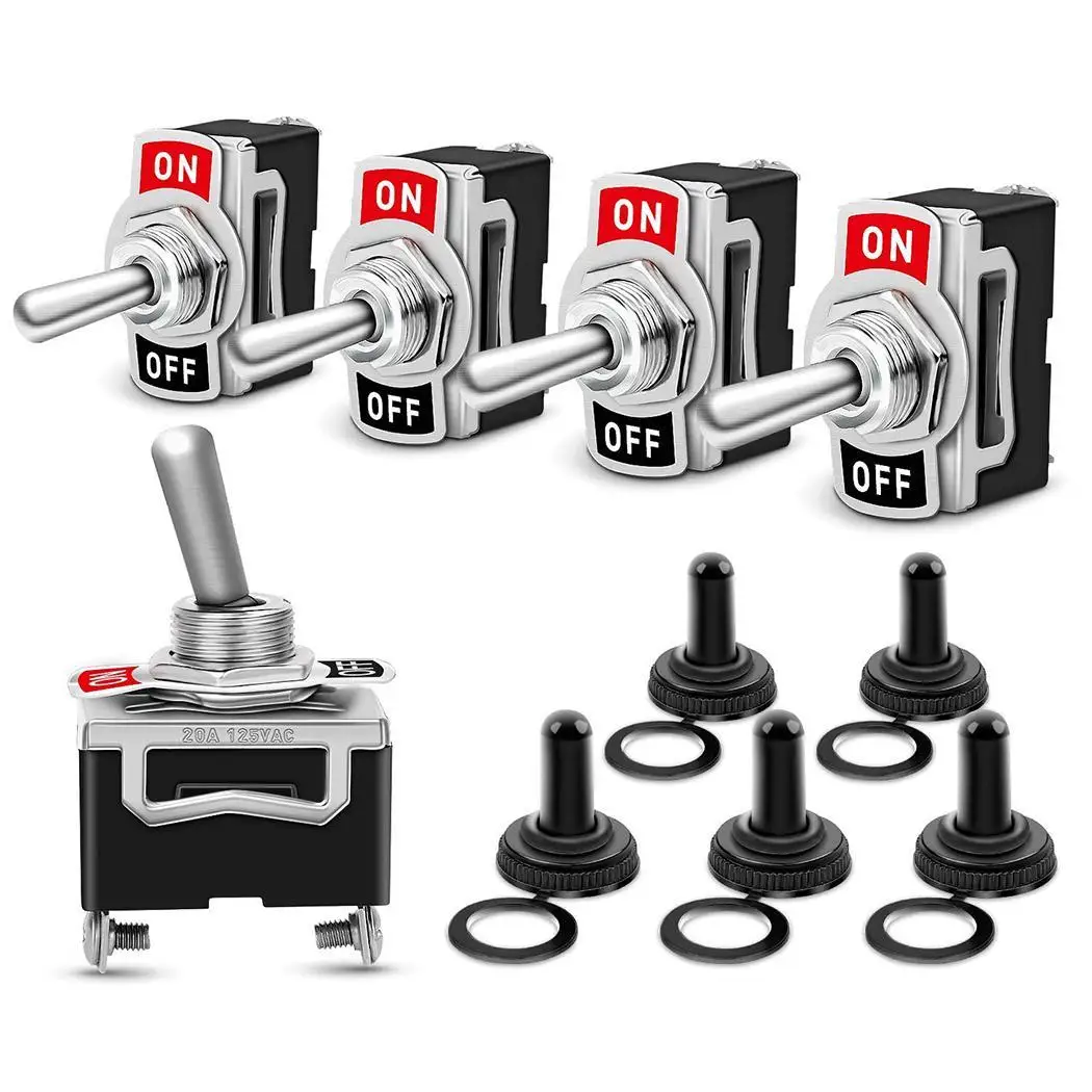 Heavy Duty Toggle Switch 2 Pin 5000 times 10 x ON/OFF 5 x Metal Waterproof Toggle 1 x Switch 1000M 0.01 250V
Heavy Duty Toggle Switch 2 Pin 5000 times 10 x ON/OFF 5 x Metal Waterproof Toggle 1 x Switch 1000M 0.01 250V