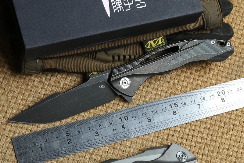 CH 3519 original Flipper folding knife S35VN Blade ball bearings Titanium carbon fibre handle camping hunting knives EDC tools
CH 3519 original Flipper folding knife S35VN Blade ball bearings Titanium carbon fibre handle camping hunting knives EDC tools