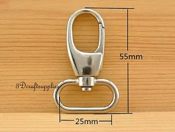 Lobster Clasps Clips Claw purse hooks Swivel snap hook nickel 25 mm 6pcs AC109
Lobster Clasps Clips Claw purse hooks Swivel snap hook nickel 25 mm 6pcs AC109