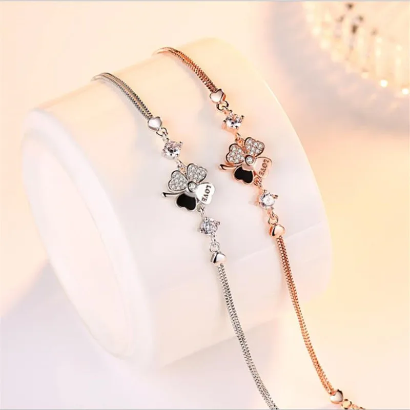 LUKENI Trendy Silver Clover Crystal Female Bracelets Jewelry Fashion Rose Gold Girl Bracelets Lady Birthday Party Accessories
LUKENI Trendy Silver Clover Crystal Female Bracelets Jewelry Fashion Rose Gold Girl Bracelets Lady Birthday Party Accessories
