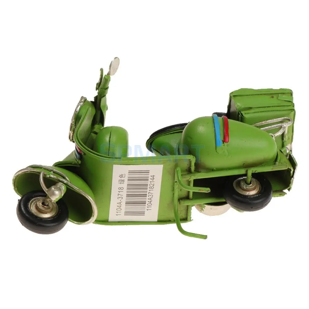 Vintage Motorcycle Model Handmade Mini Car Bar Decor Kids Gift Toy -Green