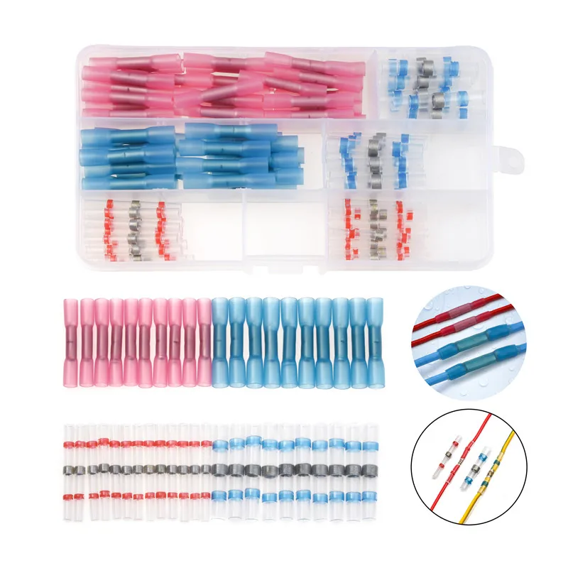 100pcs Waterproof Heat Shrink Butt Electrical Wire Connectors Splice Cable Crimp Terminals +Soldering Terminals Connectors kit
100pcs Waterproof Heat Shrink Butt Electrical Wire Connectors Splice Cable Crimp Terminals +Soldering Terminals Connectors kit