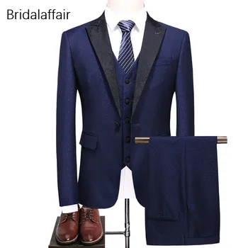 KUSON Latest Men Suit Set Slim Fit Prom Wedding Groom Tuxedo Navy Blue Fashion Mens Suits 3Pcs 2018 Work Wear(Jacket+Pants+Vest)
KUSON Latest Men Suit Set Slim Fit Prom Wedding Groom Tuxedo Navy Blue Fashion Mens Suits 3Pcs 2018 Work Wear(Jacket+Pants+Vest)