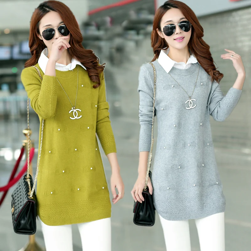 Lapel sweater female hedging loose sweater and long sections bottoming autumn and winter outer wear line of clothing sweater
Lapel sweater female hedging loose sweater and long sections bottoming autumn and winter outer wear line of clothing sweater