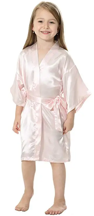 Kids Solid Satin Rayon Kimono Robe Bridesmaid Solid Bathrobe Children Nightgown Sleepwear Dressing Gown Kids Solid Satin Rayon Kimono Robe Bridesmaid Solid Bathrobe Children Nightgown Sleepwear Dressing Gown