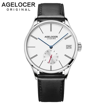 

Agelocer Swiss Original Men's Watch Luxury Famous Brand Men's Mechanical Watches Men Hour Date Clock Male Leather Dress Watches