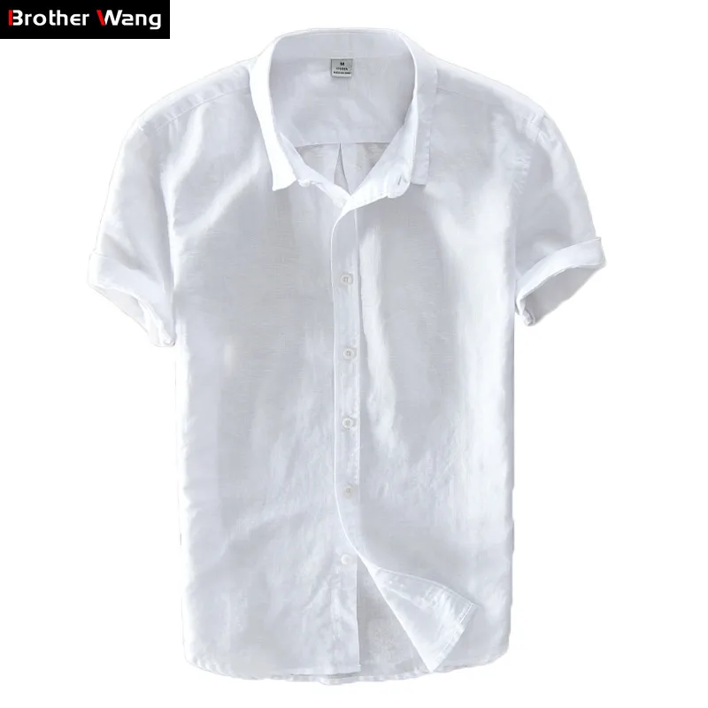 Brother Wang Brand 2019 Summer New Men Cotton Linen Shirt Fashion Casual Short-sleeved Pure Color Shirt White Beige Light Blue
Brother Wang Brand 2019 Summer New Men Cotton Linen Shirt Fashion Casual Short-sleeved Pure Color Shirt White Beige Light Blue