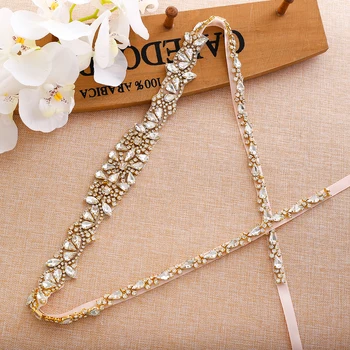 Rhinestones Wedding Belt Gold Crystal Sash Belt Handmade Beads Bridal Belt For Wedding Party Dress A138G
Rhinestones Wedding Belt Gold Crystal Sash Belt Handmade Beads Bridal Belt For Wedding Party Dress A138G
