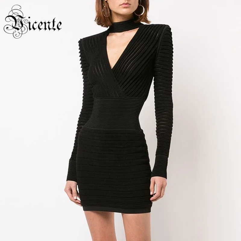 Vicente All Free Shipping 2019 New Chic Striped Mesh Splicing Long Sleeves Sexy V Neck Celebrity Party Bandage Mini Dress
Vicente All Free Shipping 2019 New Chic Striped Mesh Splicing Long Sleeves Sexy V Neck Celebrity Party Bandage Mini Dress