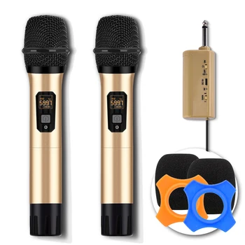 Wireless Microphone System UHF Dual Handheld Dynamic Mic Set with 3.5mm Adaptor (Dual mic) For Karaoke System Computer KTV
Wireless Microphone System UHF Dual Handheld Dynamic Mic Set with 3.5mm Adaptor (Dual mic) For Karaoke System Computer KTV