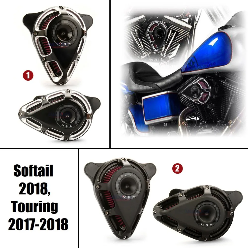 

Pm triangle air intake kit for harley softail 2018 Touring model FLHX FLHR FLHT FLHXS CVO 107 114 117 engine 2017 2018 Rotatable