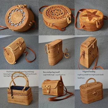 Hand-made rattan bag quality rattan woven round storage bag polygon women's shoulder bag summer straw bag 25 different styles
Hand-made rattan bag quality rattan woven round storage bag polygon women's shoulder bag summer straw bag 25 different styles