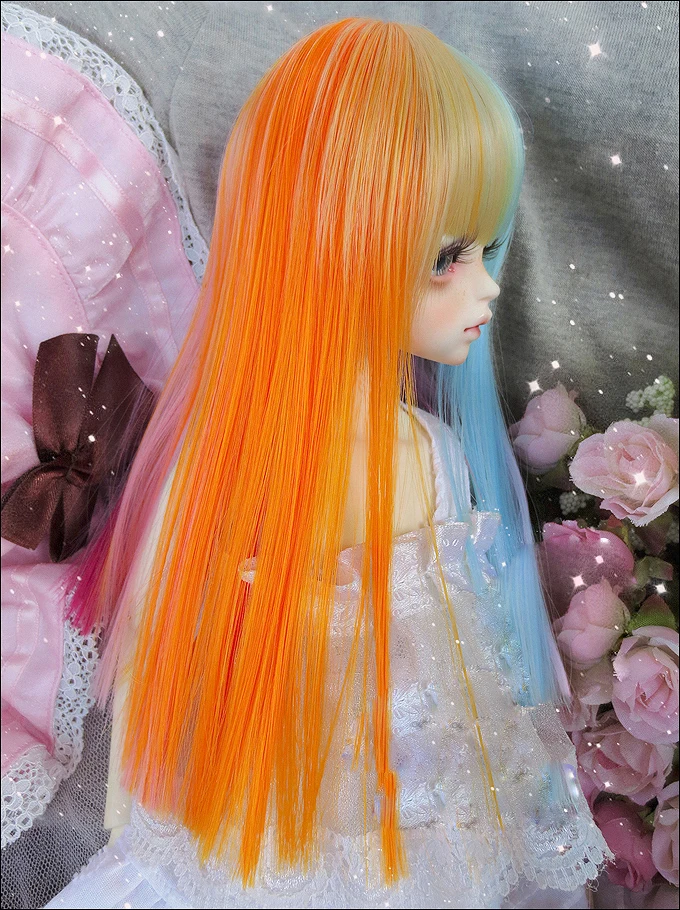 D01-P203 children handmade toy 1/3 1/4 Doll Accessories BJD/SD doll wig High temperature wire colorful Straight hair
D01-P203 children handmade toy 1/3 1/4 Doll Accessories BJD/SD doll wig High temperature wire colorful Straight hair