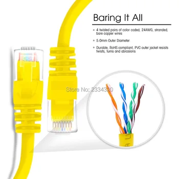 Cat5e Ethernet Patch Cable 1 Feet - 8P8C RJ45 Computer LAN Network Cord, Yellow 16packs/lot
Cat5e Ethernet Patch Cable 1 Feet - 8P8C RJ45 Computer LAN Network Cord, Yellow 16packs/lot