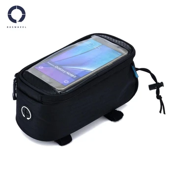 

ROSWHEEL Bicycle Tube Bag 12496L-CA5 Portable Bike Frame Front Transparent PVC with Audio Extension Line for 5.5 Cellphone