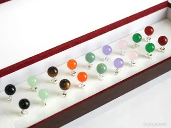 9pair Black Red Purple Pink Green Orange Tigereye 925 Stud Earrings can choose 5.5
9pair Black Red Purple Pink Green Orange Tigereye 925 Stud Earrings can choose 5.5