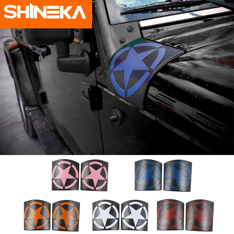 SHINEKA Автомобильная наклейка для Jeep Wrangler JK 2007 2017 ABS звезда автомобильные крышки
