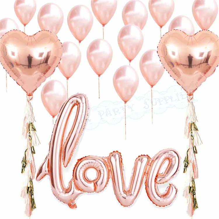 1 Set Rose Gold Party Decoration Balloons Heart Shpae Foil Writing Love Balloons 12inch Latex Balloon for Wedding & Engagement
1 Set Rose Gold Party Decoration Balloons Heart Shpae Foil Writing Love Balloons 12inch Latex Balloon for Wedding & Engagement