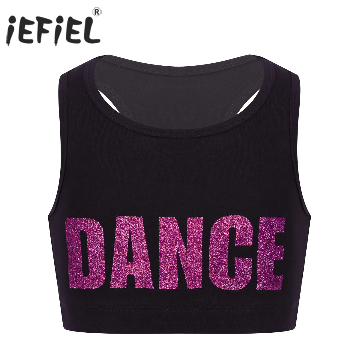 Kids Girls Racer Back Shiny Letters DANCE Printed Crop Top Bra for Gymnastics Leotard Costume Dance Tops Stage Performance
Kids Girls Racer Back Shiny Letters DANCE Printed Crop Top Bra for Gymnastics Leotard Costume Dance Tops Stage Performance