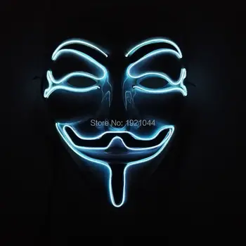 White Mask Party decorative EL Wire Mask Holiday Glow Party Mask V word vendetta Mask +DC-3V Sound Controller
White Mask Party decorative EL Wire Mask Holiday Glow Party Mask V word vendetta Mask +DC-3V Sound Controller