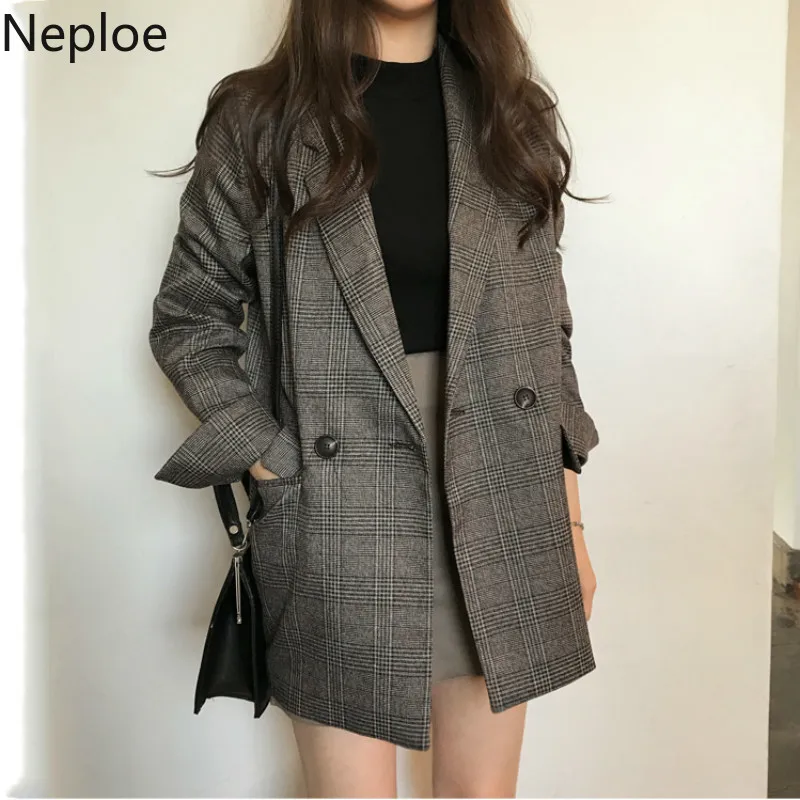 Neploe 2019 Vintage Double Breasted Office Ladies Clothes Plaid Blazer Long Sleeve Loose Suit Coat Jacket Women Blazers 38966
Neploe 2019 Vintage Double Breasted Office Ladies Clothes Plaid Blazer Long Sleeve Loose Suit Coat Jacket Women Blazers 38966
