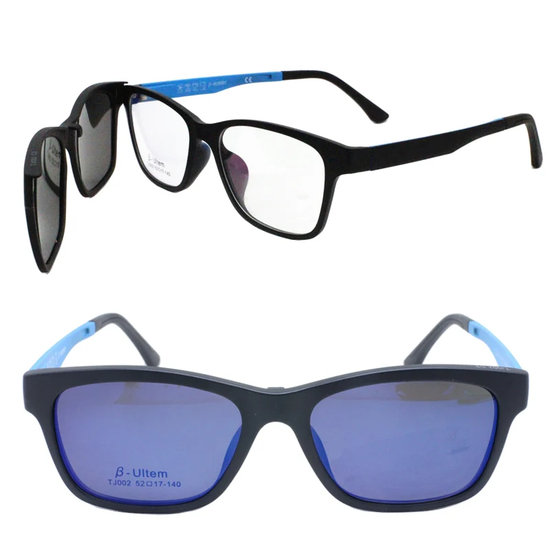 002 ultra blendable ULTEM square shape prescription glasses with handy megnatic clip on removable polarized sunglasses lenses
002 ultra blendable ULTEM square shape prescription glasses with handy megnatic clip on removable polarized sunglasses lenses