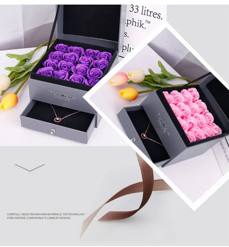 Valentine's day Mother's Day artificial flower rose gift box (13)