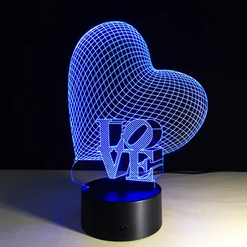 7 Color 3D love Touch Switch Gradient Visual Night Light Creative LED Light Acrylic Table Lamp Valentine's Day Gift
7 Color 3D love Touch Switch Gradient Visual Night Light Creative LED Light Acrylic Table Lamp Valentine's Day Gift