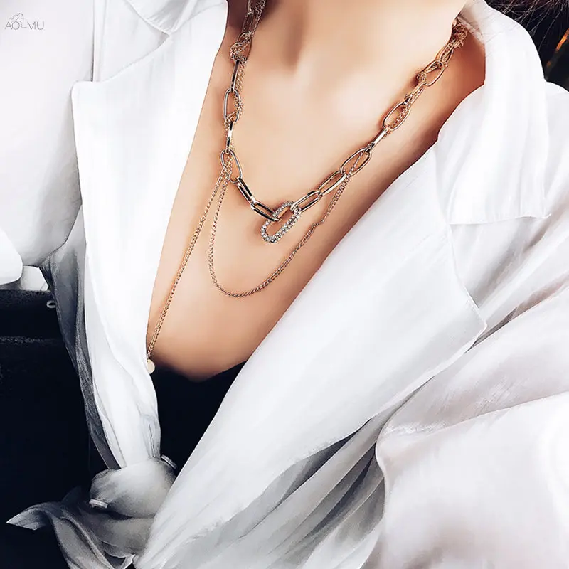 AOMU Exaggeration Multilayer Metal Geometric Necklace Round Pendant Necklace Sweater Chain For Women Clavicle Chain Necklace
AOMU Exaggeration Multilayer Metal Geometric Necklace Round Pendant Necklace Sweater Chain For Women Clavicle Chain Necklace
