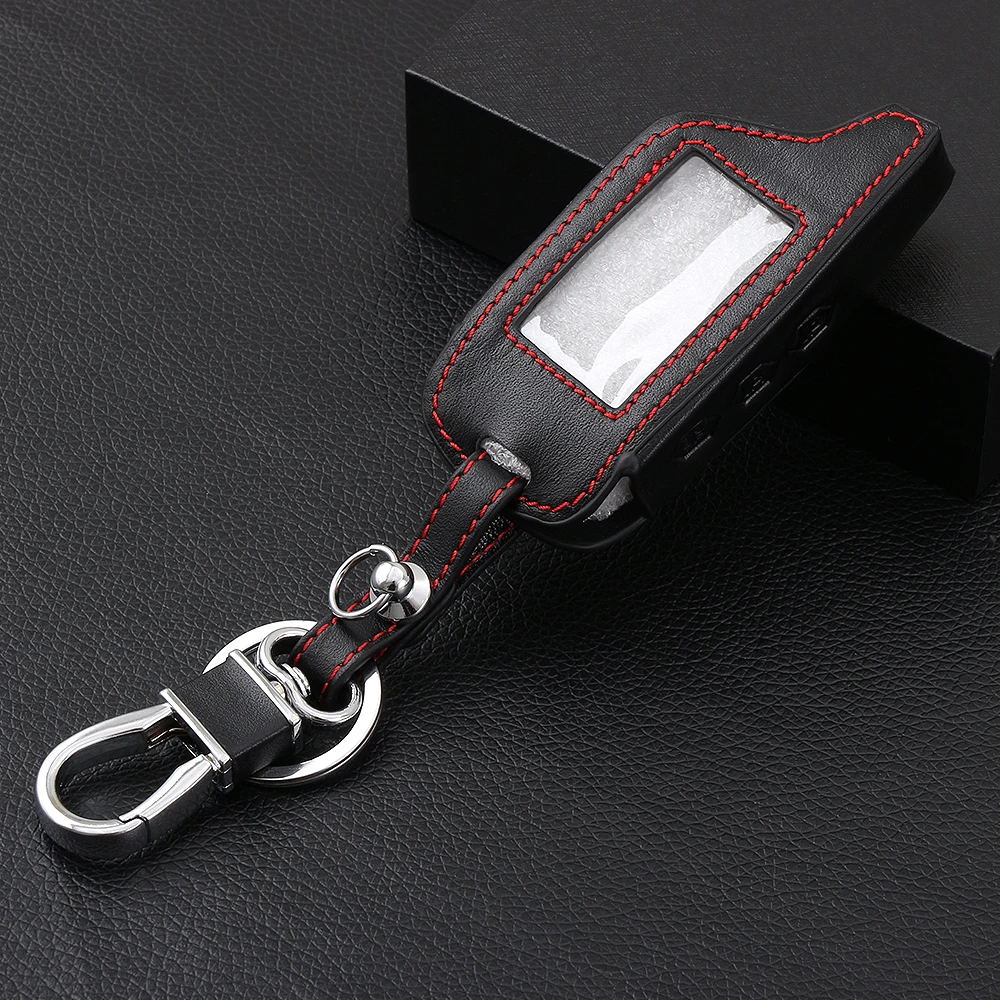 Leather Key Case for Russian Version Two Way Car Alarm LCD Remote Controller Keychain For Starline B9/B91/B6/B61/A91/A61/V7
Leather Key Case for Russian Version Two Way Car Alarm LCD Remote Controller Keychain For Starline B9/B91/B6/B61/A91/A61/V7