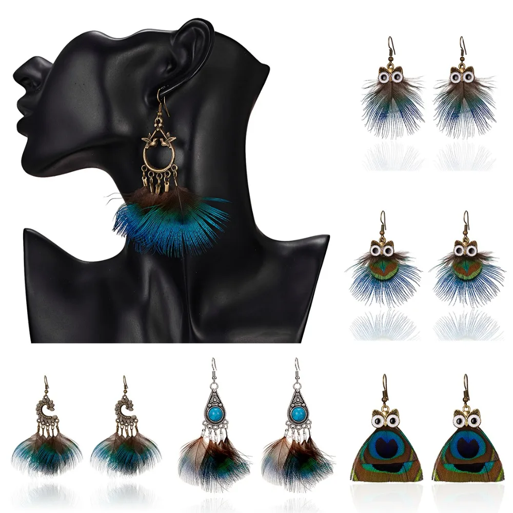 Fashion Bohemia Colorful Feature Drop Earring Handmade Long Peacock Feather Ear Hook Earring For Girls Best Gift Vintage Jewelry
Fashion Bohemia Colorful Feature Drop Earring Handmade Long Peacock Feather Ear Hook Earring For Girls Best Gift Vintage Jewelry