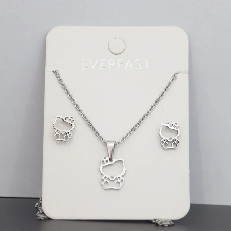 1set New Arrival Stainless Steel Jewelry Set Little Kitty Cat Earrings Statement Necklace Sets Women Kids Festival Gifts
1set New Arrival Stainless Steel Jewelry Set Little Kitty Cat Earrings Statement Necklace Sets Women Kids Festival Gifts