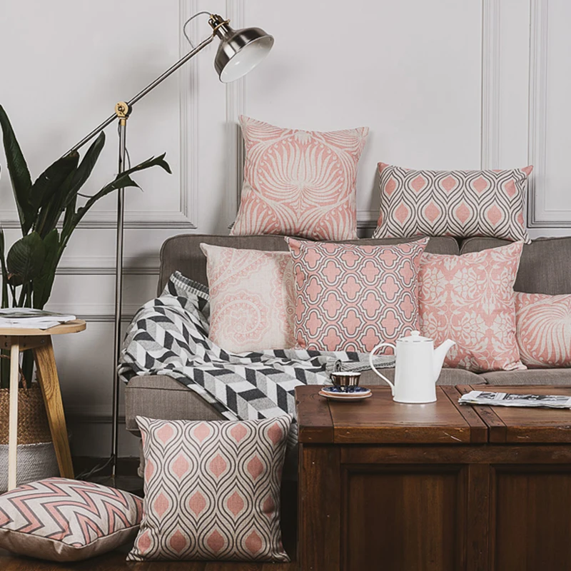 Wholesales Linen Pillow Cover Cushion Cover Vintage Light Pink Geometric Home Decorative Pillow Case 45x45cm/30x50cm
Wholesales Linen Pillow Cover Cushion Cover Vintage Light Pink Geometric Home Decorative Pillow Case 45x45cm/30x50cm
