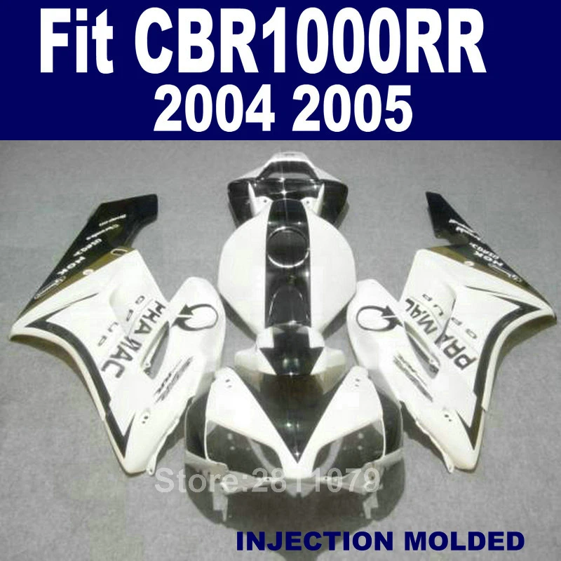 Injection mold top selling fairing kit for Honda CBR1000RR 04 05 classical white black fairings set CBR1000RR 2004 2005 GB41
Injection mold top selling fairing kit for Honda CBR1000RR 04 05 classical white black fairings set CBR1000RR 2004 2005 GB41