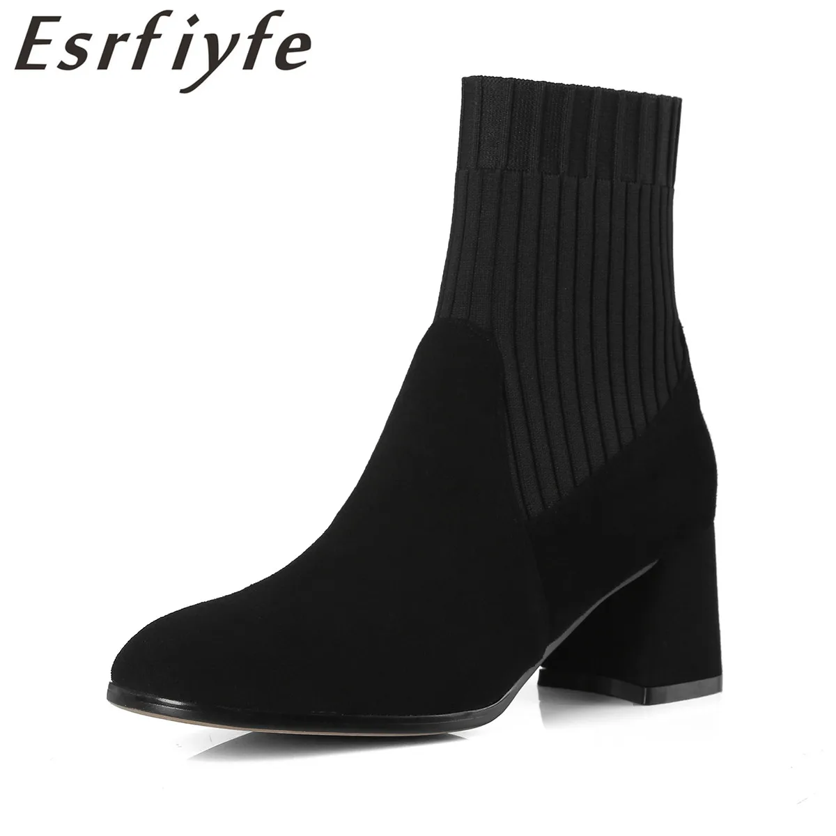 ESRFIYFE New Women Boots Winter Shoes High Heel Stretch Fabric Ankle Boots Woman Slip on Fashion Brand Female Shoes Round Toe
ESRFIYFE New Women Boots Winter Shoes High Heel Stretch Fabric Ankle Boots Woman Slip on Fashion Brand Female Shoes Round Toe