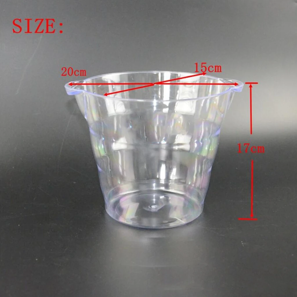 Transparent Plastic Champagne Wine Bottle Cooler Ice Bucket Chiller Bowl For Party Bar Home Use Picnic Camping Beach Club