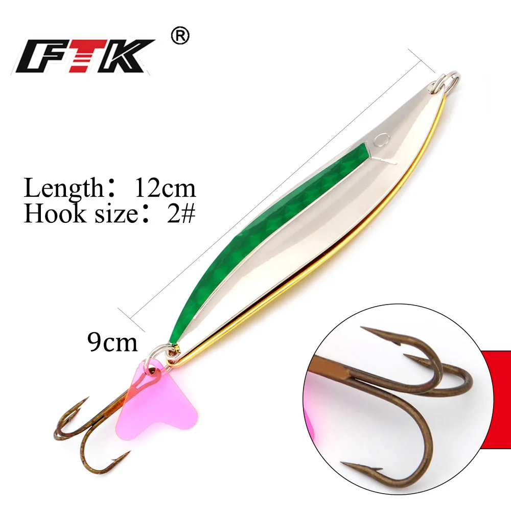 FTK 1PC 12CM Metal Sequins Fishing Lure Spoon Lure Noise Paillette Hard Baits with 2# Mustad Treble Hook Pesca Tackle
FTK 1PC 12CM Metal Sequins Fishing Lure Spoon Lure Noise Paillette Hard Baits with 2# Mustad Treble Hook Pesca Tackle