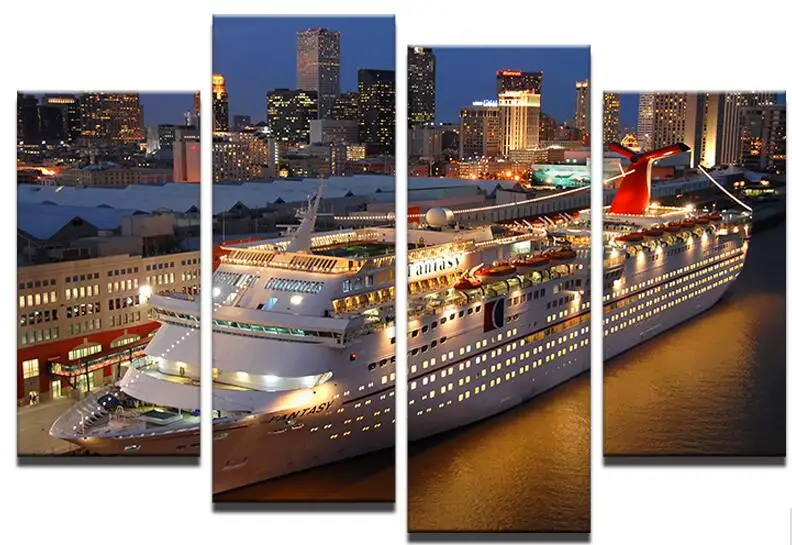 4 Panel Luxury Bright Cruise Liners Ship Night Landscape Wall Art Poster Prints Home Decor Pictures Canvas Painting
4 Panel Luxury Bright Cruise Liners Ship Night Landscape Wall Art Poster Prints Home Decor Pictures Canvas Painting