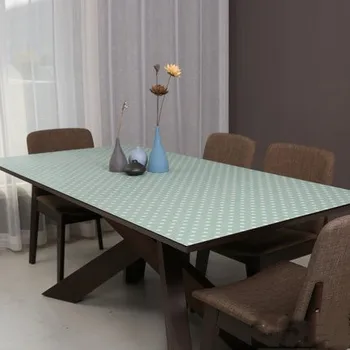 

2019 1.0mm Home Decor Soft Glass TableCloth PVC Table Cloth Waterproof Oilproof Kitchen Dining Placemat Pad Background Cloth