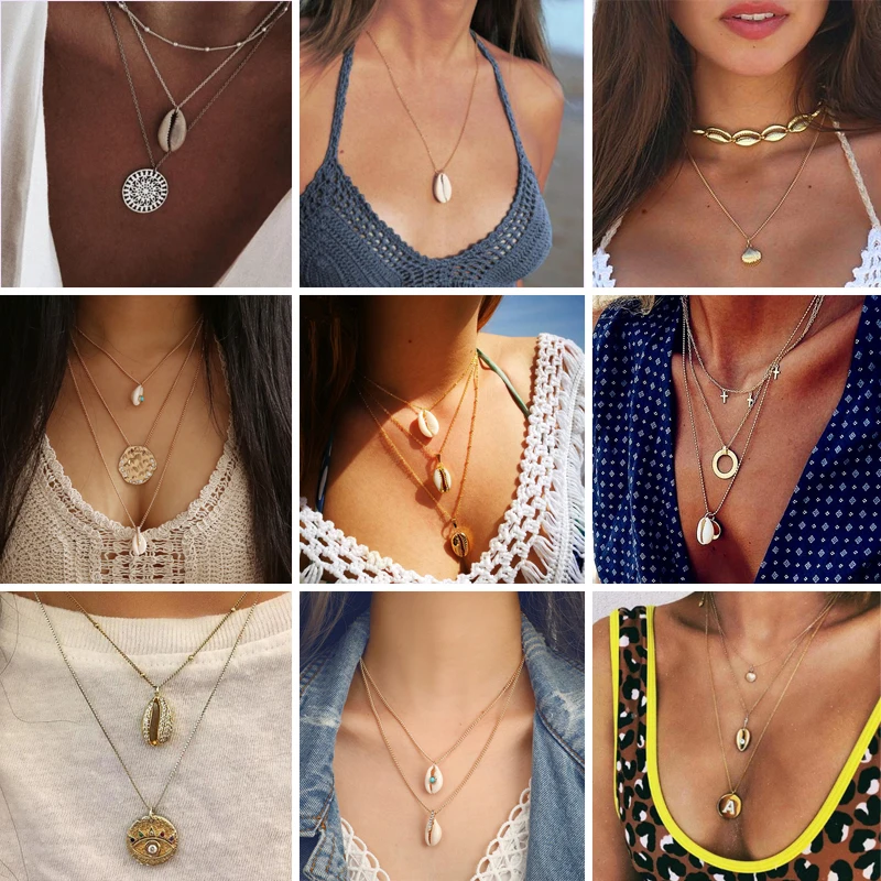 Docona Boho Beach Metal Shell Hollow Flower Pendant Layered Necklace For Women Vintage Crystal Cross Letter Jewelry Collars
Docona Boho Beach Metal Shell Hollow Flower Pendant Layered Necklace For Women Vintage Crystal Cross Letter Jewelry Collars